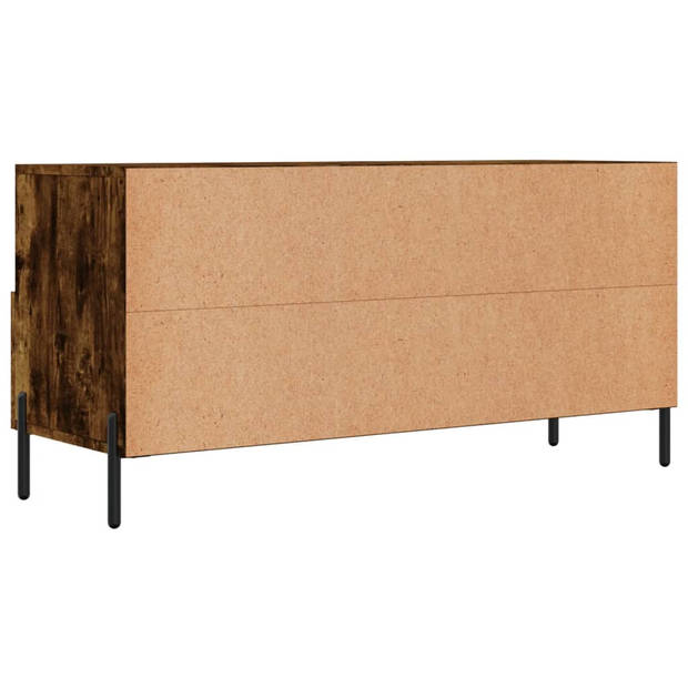 The Living Store TV-meubel - Gerookt eiken - 102 x 36 x 50 cm - Met opbergruimte