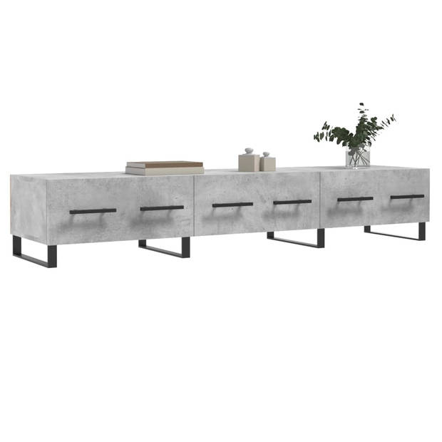 The Living Store TV-meubel Betongrijs - 150 x 36 x 30 cm - Stijlvol design en ruime opbergruimte