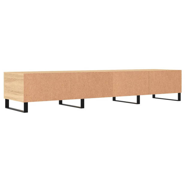 The Living Store Tv-meubel Sonoma eiken - 150x36x30cm - opbergruimte - ijzeren poten