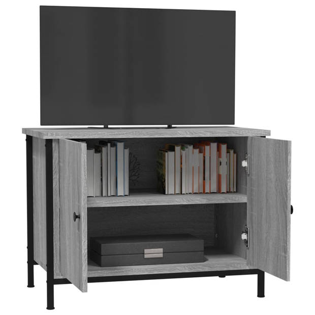 The Living Store TV-meubel s - TV-meubel - 60 x 35 x 45 cm - Grijs Sonoma Eiken