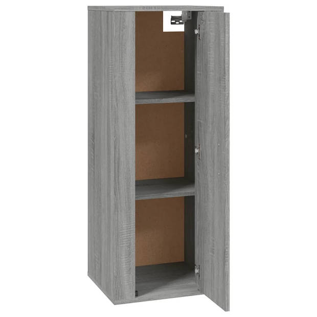 The Living Store TV-Kast Grijs Sonoma Eiken - Wandgemonteerd - 40 x 34.5 x 100 cm - Bewerkt Hout