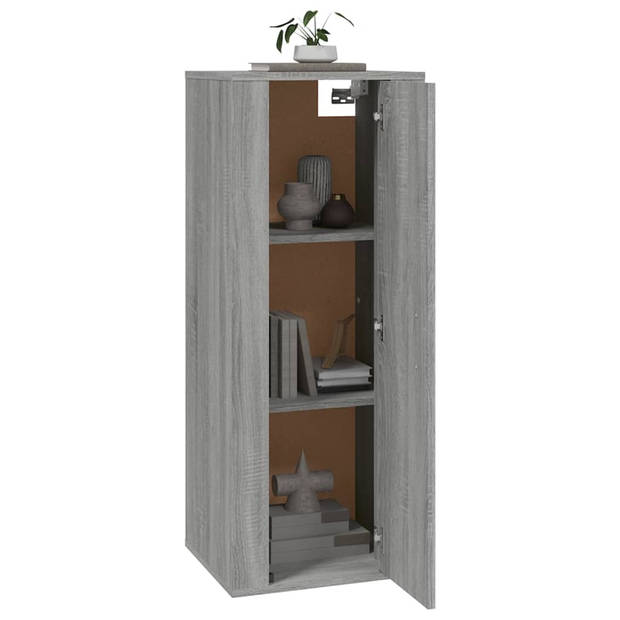 The Living Store TV-Kast Grijs Sonoma Eiken - Wandgemonteerd - 40 x 34.5 x 100 cm - Bewerkt Hout