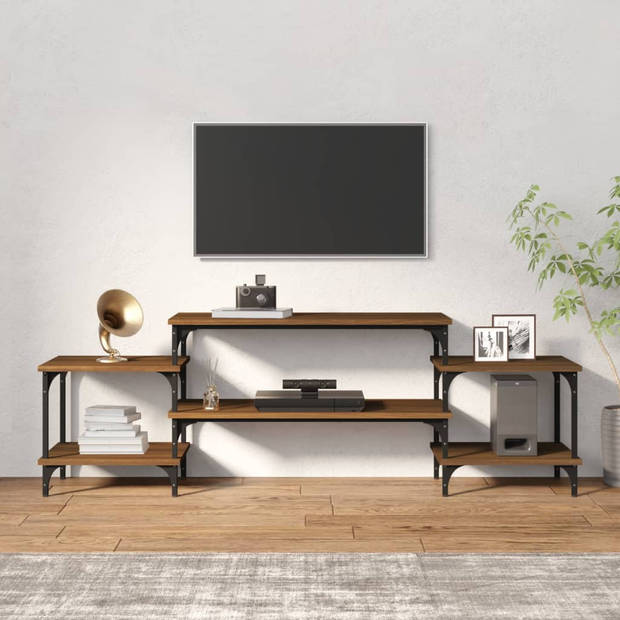 vidaXL Tv-meubel 157x35x52 cm bewerkt hout bruin eikenkleur