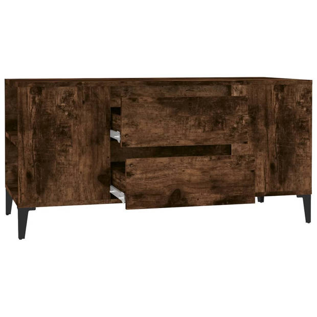 The Living Store TV-meubel Urban - Industrieel - 102 x 44.5 x 50 cm - Gerookt eiken