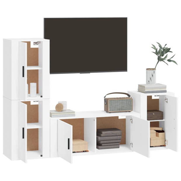 The Living Store Televisiekastenset - Klassiek - TV-Meubel - 100 x 34.5 x 40 cm - Wit