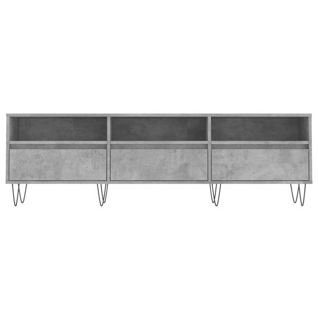 The Living Store Tv-meubel Betongrijs - 150 x 30 x 44.5 cm - Opbergruimte