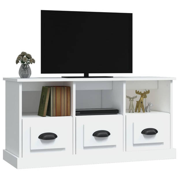 The Living Store Tv-kast Wit - 100 x 35 x 50 cm - Opbergruimte - Display functie