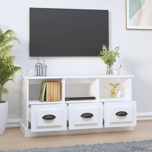 The Living Store Tv-kast Wit - 100 x 35 x 50 cm - Opbergruimte - Display functie