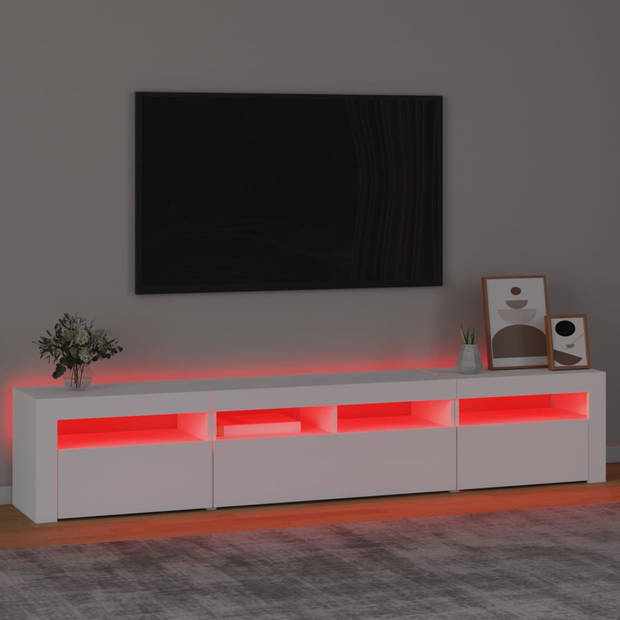 vidaXL Tv-meubel met LED-verlichting 210x35x40 cm wit