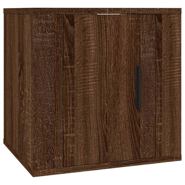 The Living Store TV-Wandmeubel Bruineiken - 40 x 34.5 x 40 cm - Bewerkt Hout