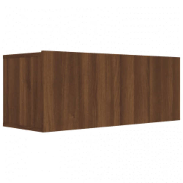 The Living Store TV-meubelset - Bruineiken - 80 x 30 x 30 cm - 30.5 x 30 x 90 cm - 30.5 x 30 x 30 cm