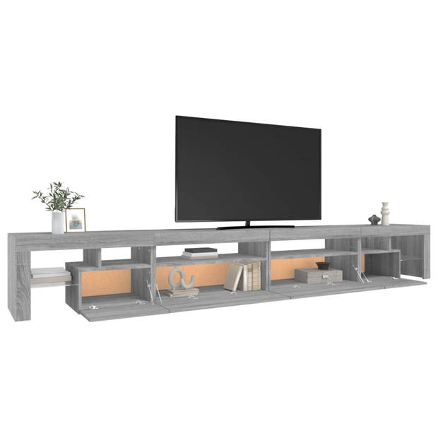 The Living Store TV-meubel V2 - Grijs sonoma eiken - 290x36.5x40 cm - RGB LED-verlichting