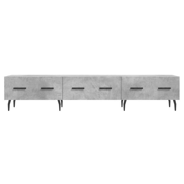 The Living Store TV-meubel Betongrijs - 150 x 36 x 30 cm - Stevig bewerkt hout - IJzeren poten