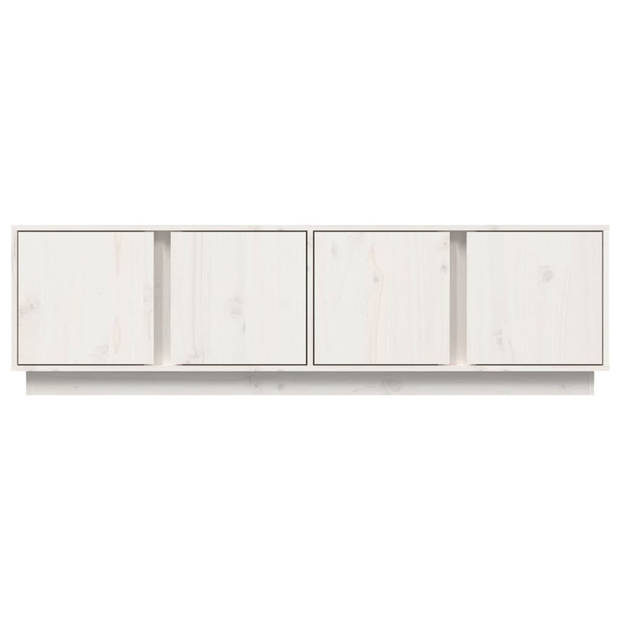 The Living Store Tv-kast - Grenenhout - 140 x 40 x 40 cm - Wit