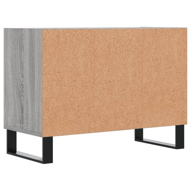 The Living Store TV-meubel - TV-kast - 69.5 x 30 x 50 cm - Grijs sonoma eiken - Bewerkt hout en ijzer