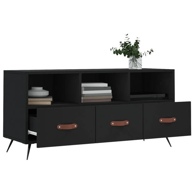 The Living Store Televisiekast X - TV-meubel - 102 x 36 x 50 cm - Bewerkt hout en ijzer