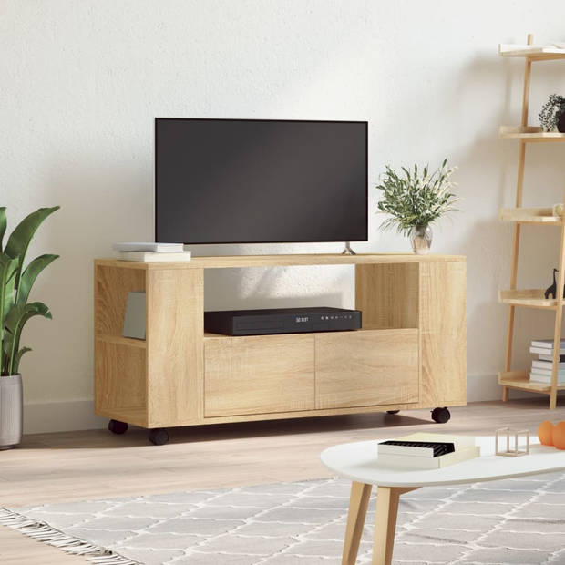 The Living Store TV-meubel Sonoma Eiken - 102 x 34.5 x 43 cm - Duurzaam Hout - Opbergruimte