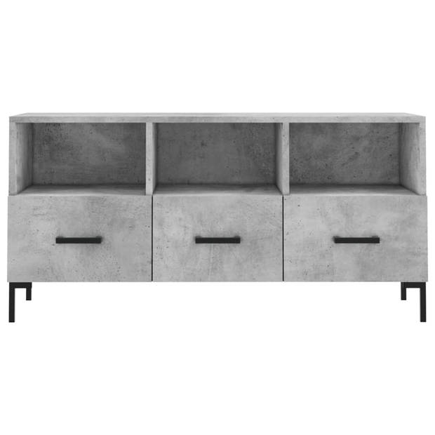 The Living Store TV-meubel Betongrijs - 102x36x50 cm - Trendy en praktisch