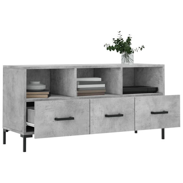 The Living Store TV-meubel Betongrijs - 102x36x50 cm - Trendy en praktisch