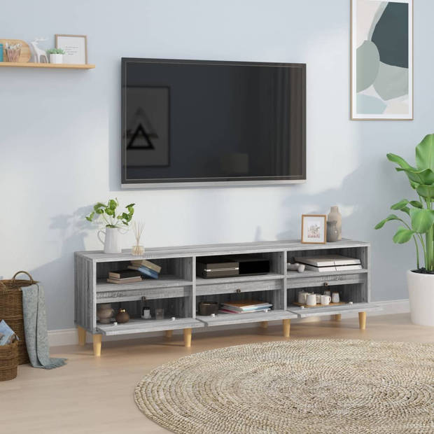 The Living Store Tv-kast Klassiek Grijs Sonoma Eiken - 150 x 30 x 44.5 cm - Duurzaam materiaal