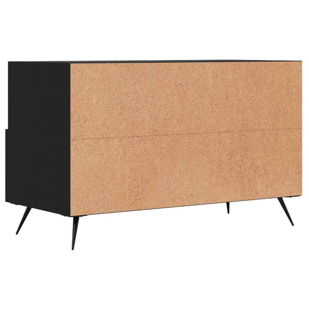 vidaXL Tv-meubel 80x36x50 cm bewerkt hout zwart