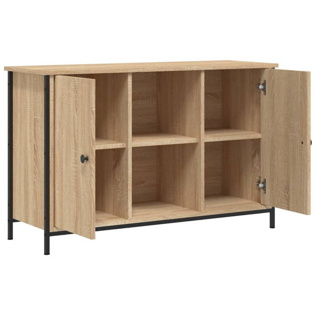 The Living Store Tv-meubel Industriële Stijl - 100 x 35 x 65 cm - Sonoma Eiken