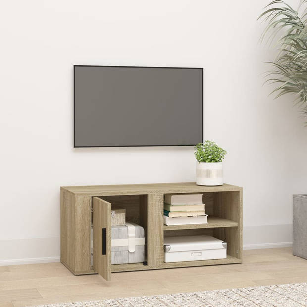 The Living Store Televisiekast Sonoma Eiken - Hifi - 80 x 31.5 x 36 cm - Opbergruimte - Presenteerfunctie