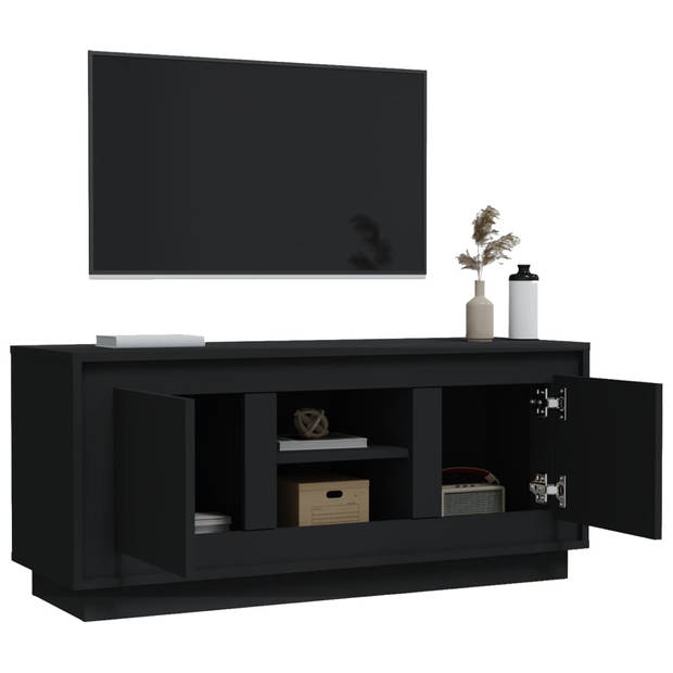 The Living Store Tv-meubel - zwart - 102 x 35 x 45 cm - trendy en praktisch