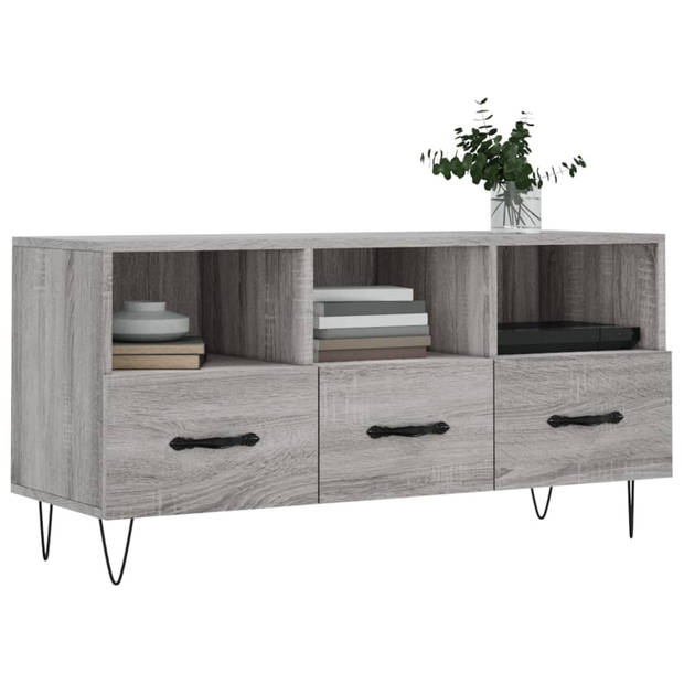 The Living Store TV-meubel s - Media-kast - 102 x 36 x 50 cm - Grijs Sonoma Eiken