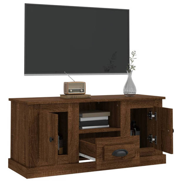 The Living Store TV-meubel - Bruineiken - 100 x 35.5 x 45 cm - Duurzaam materiaal