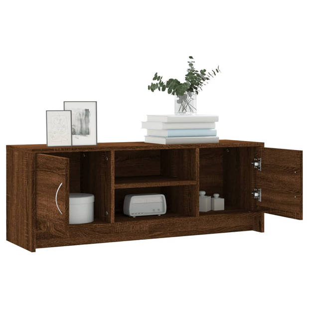 The Living Store TV-meubel - Trendy - Tv-meubels - Afmetingen- 102 x 30 x 37.5 cm - Kleur- Bruineiken