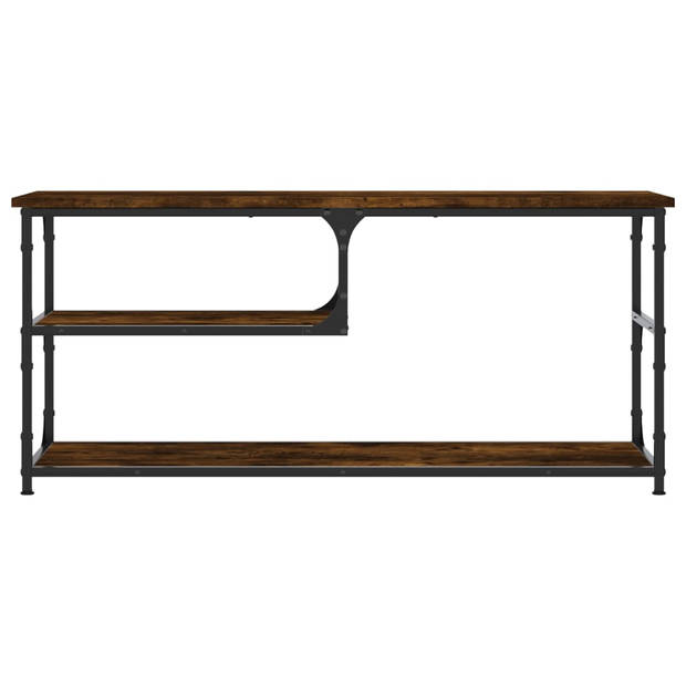 The Living Store Industriële TV-kast - 103 x 38 x 46.5 cm - Gerookt Eiken