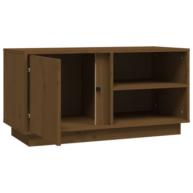 The Living Store Tv-kast - Massief grenenhout - 80 x 35 x 40.5 cm - Honingbruin