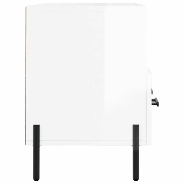 The Living Store Televisiekast Trendy - TV-meubel met 3 vakken en 3 lades - 102 x 36 x 50 cm - Hoogglans wit