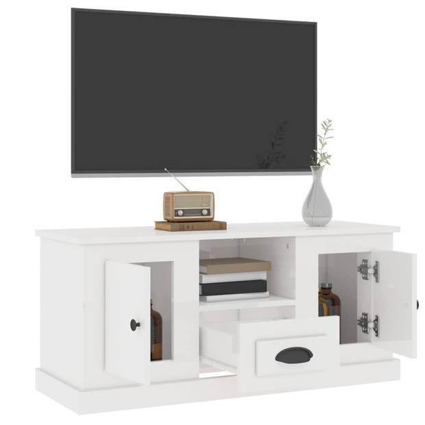 The Living Store TV-meubel - Hoogglans wit - 100 x 35.5 x 45 cm - Trendy en praktisch ontwerp