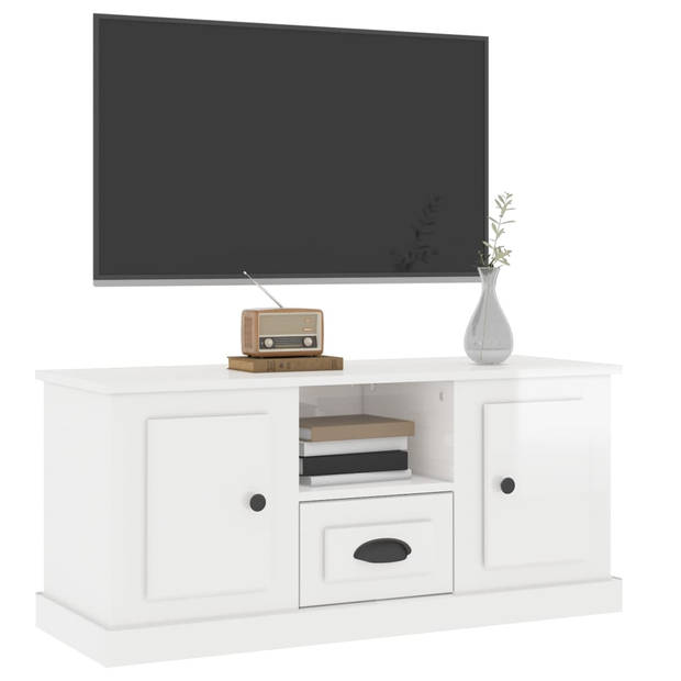 The Living Store TV-meubel - Hoogglans wit - 100 x 35.5 x 45 cm - Trendy en praktisch ontwerp