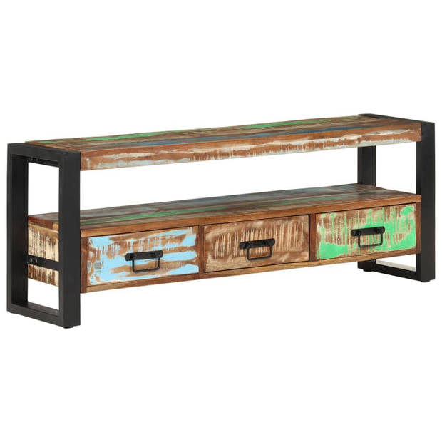 The Living Store TV-meubel - Massief gerecycled hout - 120 x 30 x 45 cm - Industriële stijl