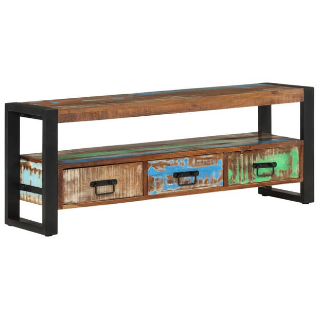 The Living Store TV-meubel - Massief gerecycled hout - 120 x 30 x 45 cm - Industriële stijl