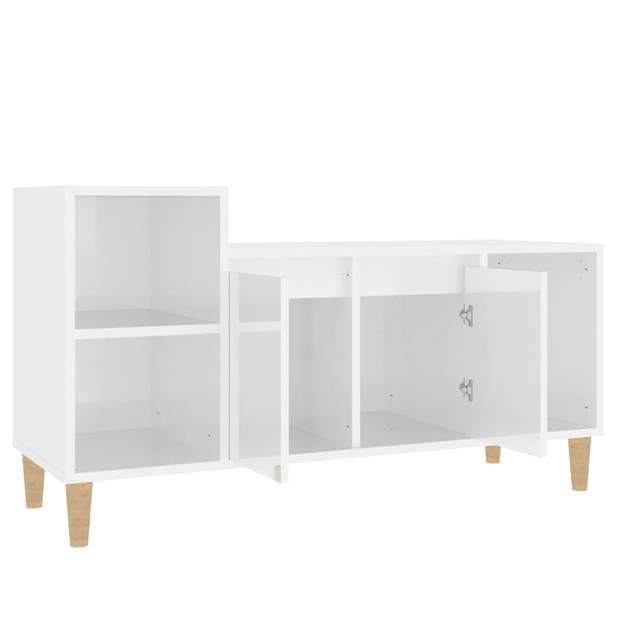 The Living Store TV-kast - Stereokast - 100x35x55 cm - Hoogglans wit