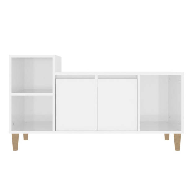 The Living Store TV-kast - Stereokast - 100x35x55 cm - Hoogglans wit