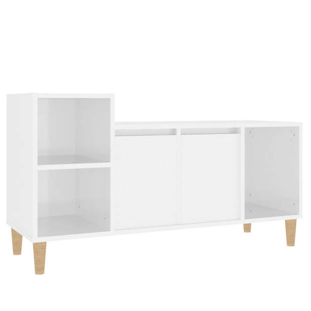 The Living Store TV-kast - Stereokast - 100x35x55 cm - Hoogglans wit