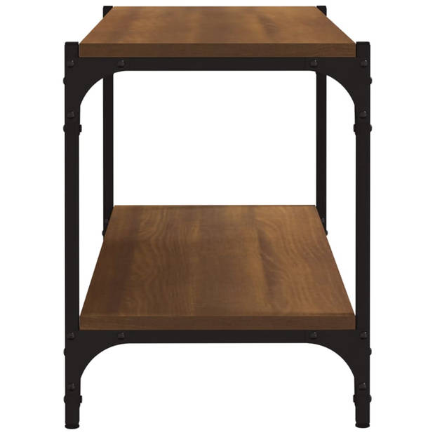 The Living Store Industrieel TV-meubel - Bruineiken - 80x33x41cm - Hout en staal