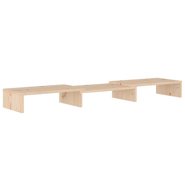 The Living Store Monitorstandaard 80x24x10-5 cm massief grenenhout - Kast