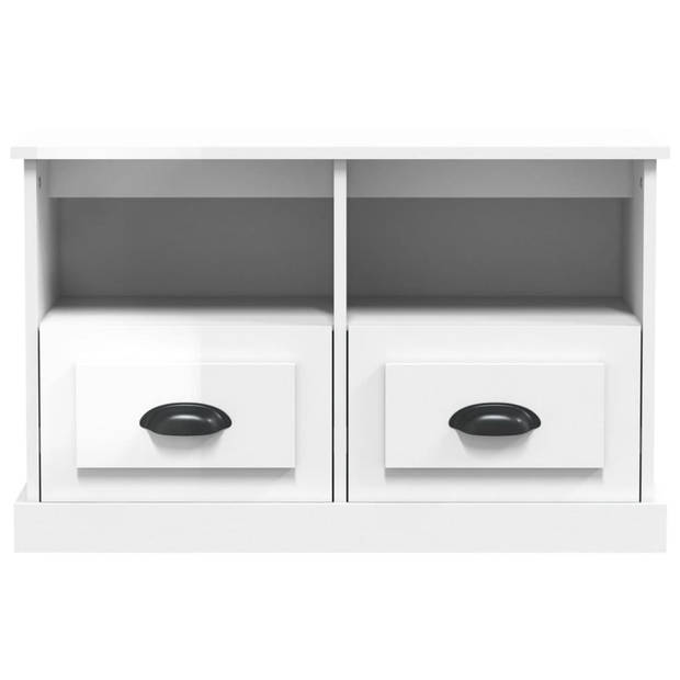 The Living Store TV-kast Hoogglans Wit - 80x35x50 cm - Duurzaam materiaal