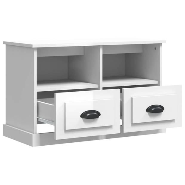 The Living Store TV-kast Hoogglans Wit - 80x35x50 cm - Duurzaam materiaal