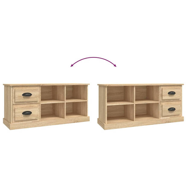 The Living Store TV-meubel - TV-kast - 102 x 35.5 x 47.5 cm - Sonoma eiken