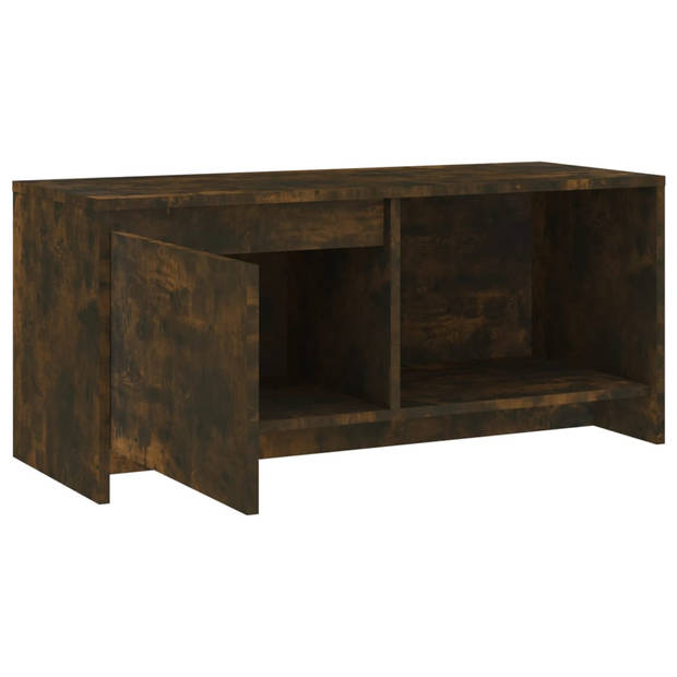 The Living Store TV-meubel - Gerookt eiken - 90x35x40 cm - Stabiele constructie