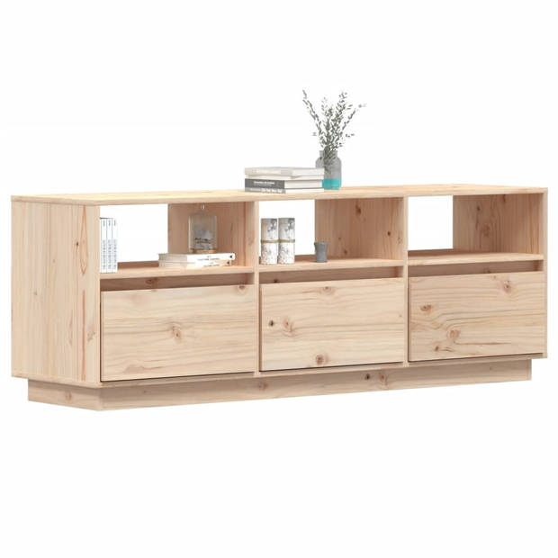 The Living Store TV-meubel - Grenenhout - 140 x 37 x 50 cm - Zweefpoten