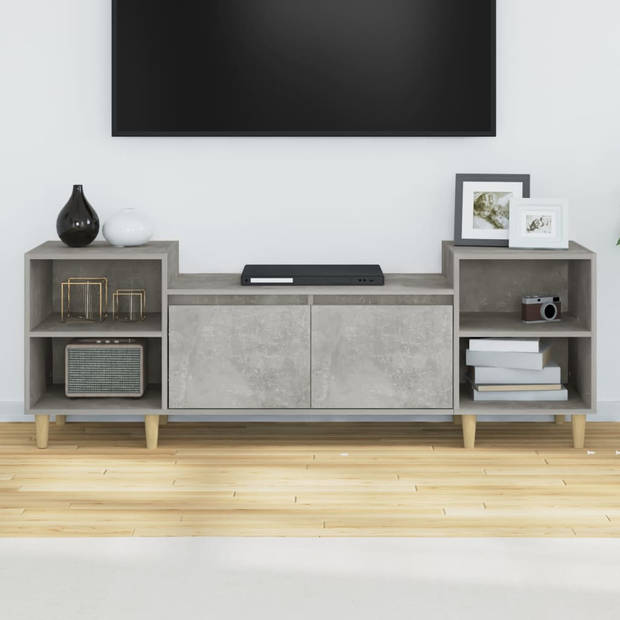 The Living Store TV-meubel Betongrijs 160x35x55 cm - Stevig en praktisch