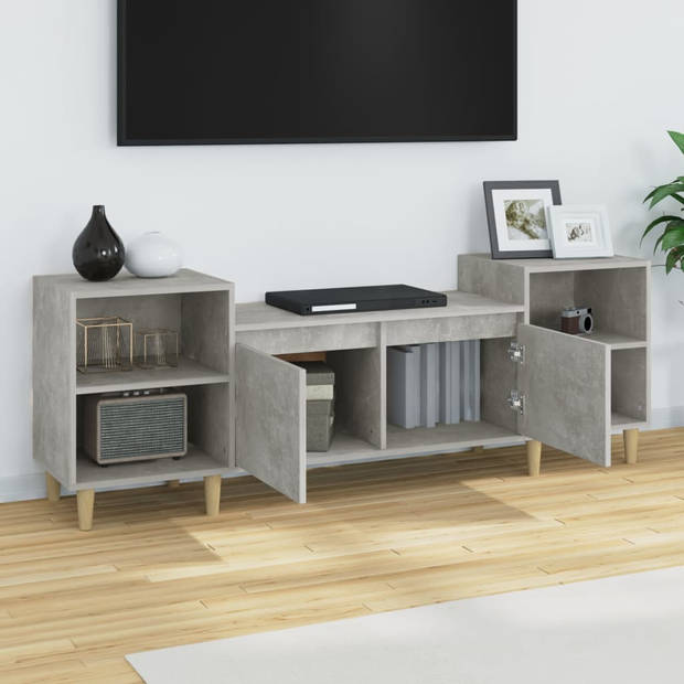 The Living Store TV-meubel Betongrijs 160x35x55 cm - Stevig en praktisch